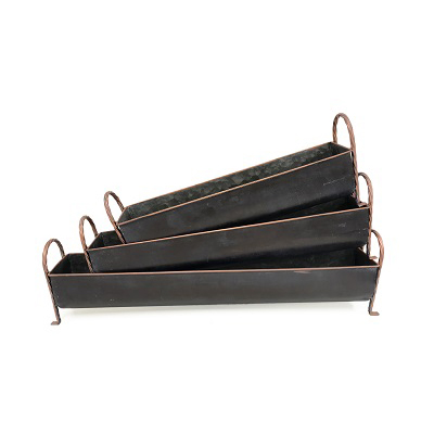 Set of 3 Rectangle Footed Window Planters